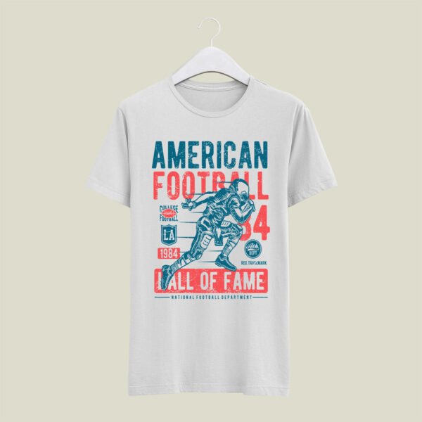 Round neck american football print t-shirt - Image 4