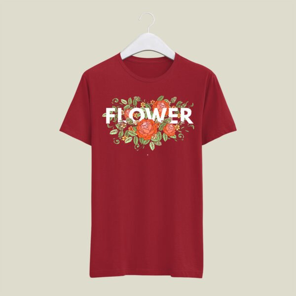 Flower print round neck t-shirt - Image 4