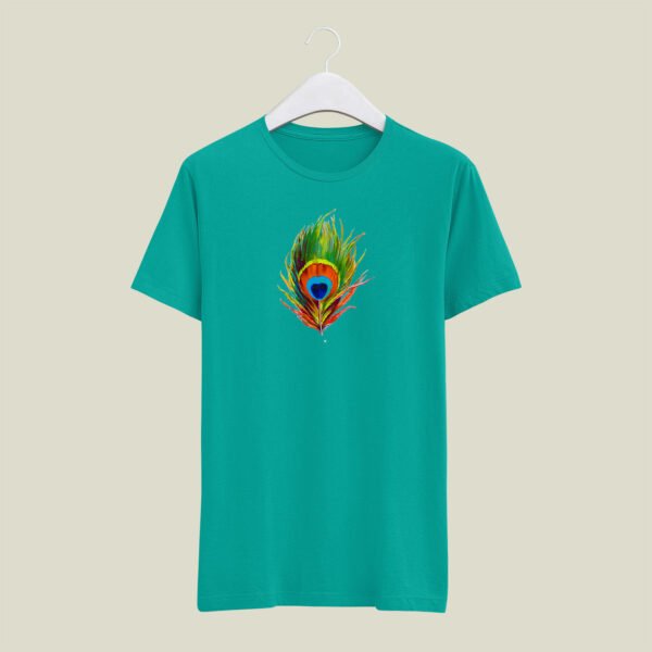 Mor pankh print round neck t-shirt