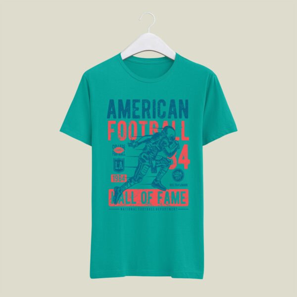 Round neck american football print t-shirt - Image 9