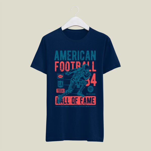 Round neck american football print t-shirt