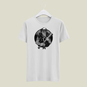 Gangster print casual cotton T-SHIRT