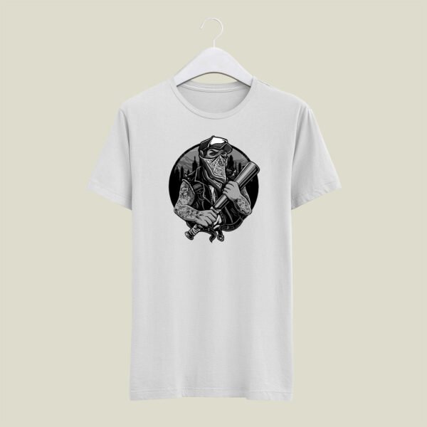 Gangster print casual cotton T-SHIRT - Image 4