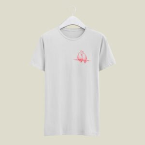 Bird print casual cotton t-shirt