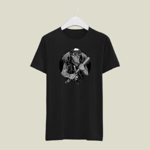Gangster print casual cotton T-SHIRT