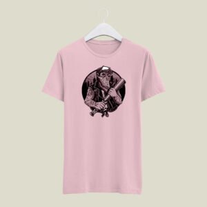 Gangster print casual cotton T-SHIRT