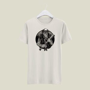Gangster print casual cotton T-SHIRT