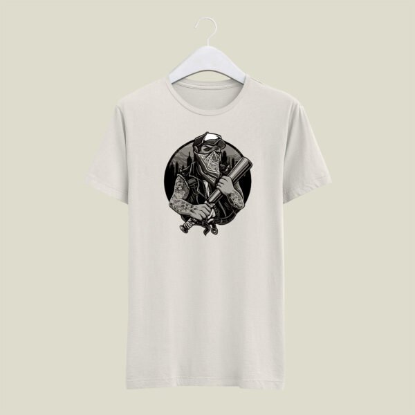 Gangster print casual cotton T-SHIRT - Image 11