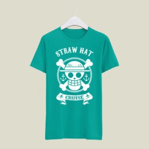Straw hat casual cotton printed T-Shirt