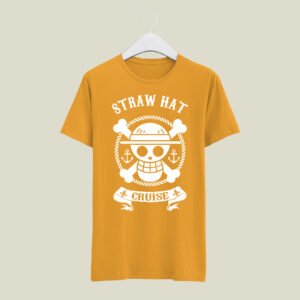 Straw hat casual cotton printed T-Shirt