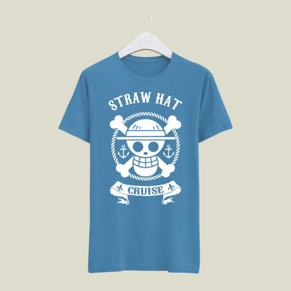 Straw hat casual cotton printed T-Shirt - Image 5