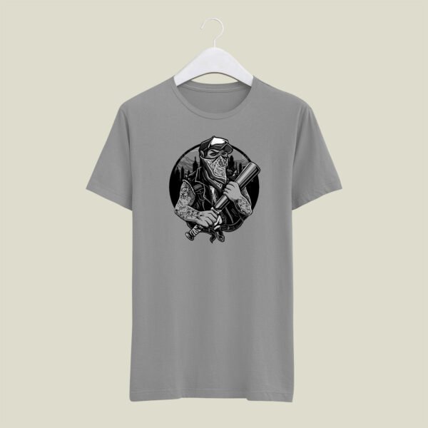 Gangster print casual cotton T-SHIRT - Image 6
