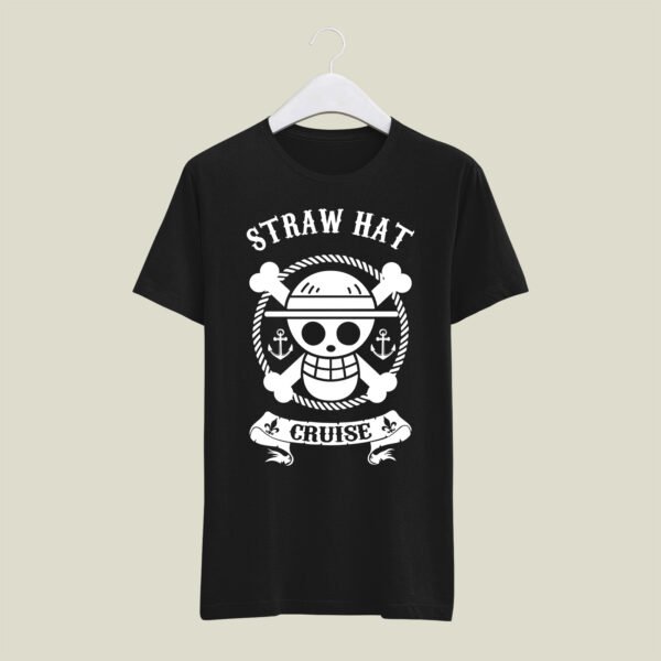 Straw hat casual cotton printed T-Shirt - Image 3