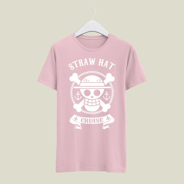 Straw hat casual cotton printed T-Shirt - Image 2
