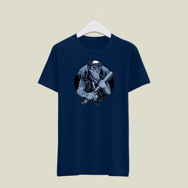 Gangster print casual cotton T-SHIRT - Image 5